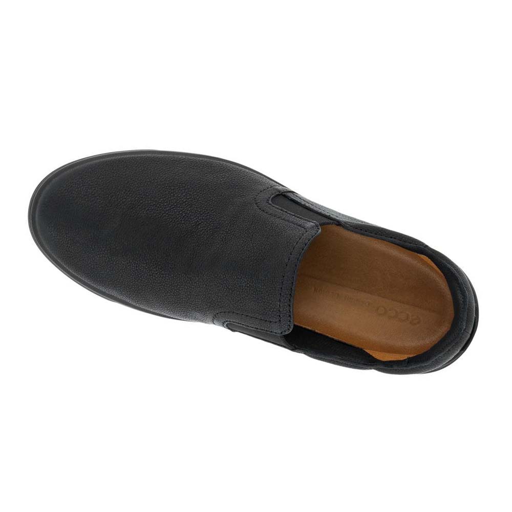 Ecco Street Tray Retro Slip-on Casual Skor Herr Svarta | SE 499ILH